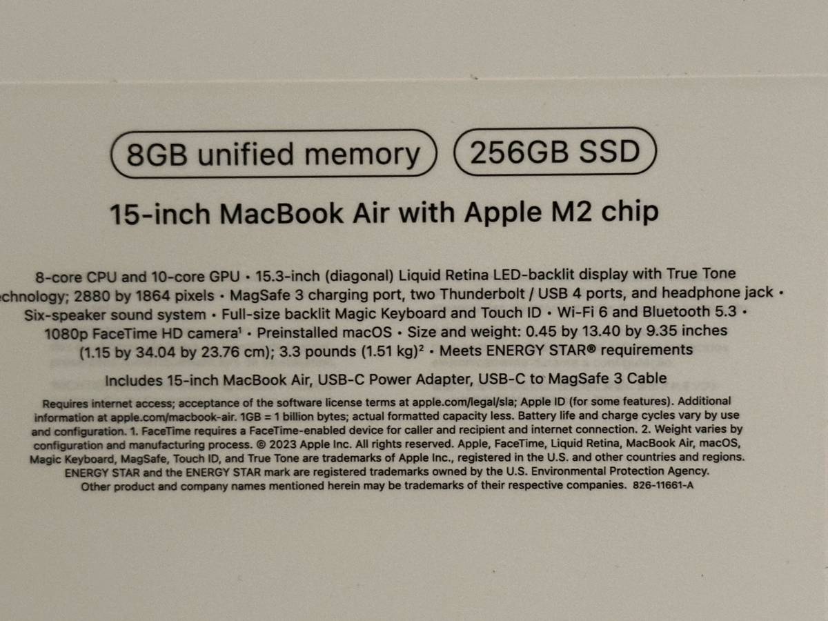M2 15” Macbook Air (2023)