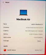 Apple MacBook Air 13” Retina 2018 Core i5 8GB 256GB Gold Fully Functio
