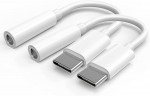 2 Pack - USB C to 3.5mm Jack Headphone Adapter USB-C - 3.5mm Aux Audio