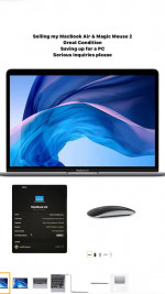 Apple MacBook Air 2020 (128GB/ Space Gray) & Magic Mouse 2 (Black)