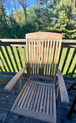 Outdoor teak table and 6 chairs