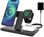 3in1 Magnetic Wireless Fast Charging Stand iPhone Airpods Watch