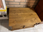 Rustic Style Coffee Table with 2 Drawers and Shelving