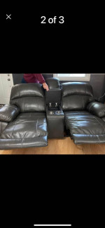 Leather Sofa & Loveseat with Dual Power Recliners
