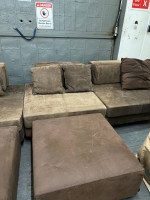 Minotti Ultra Suede Sectional Sofa Italian Made154" long + 2 Ottoman