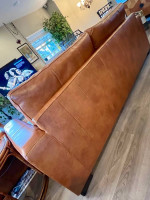 Scandinavian Design Leather Sofa Set