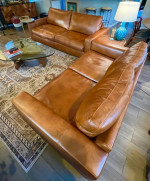 Scandinavian Design Leather Sofa Set