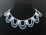 White Blue Seed bead Necklace