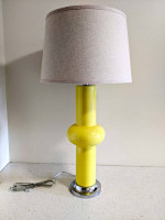 Beautiful, Bright Yellow and Chrome MidCentury Modern Table Lamp.