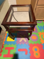 Glass curio display table