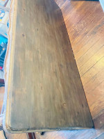 Dining Table Solid Real Wood Distress paint Dark Top Farmhouse