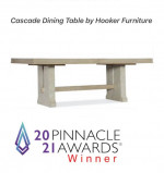 Modern 84” pedestal dining table with 22” leaf. Brand new. Hooker Furniture