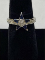 Star Design White Gold Sapphire Ring