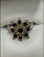 White Gold Snowflake Sapphire Ring
