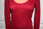 NWT! BKE The Buckle SIZE SMALL Red Low Cut Burnout Layering Tee Top