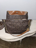 Michael Kors Brown Signature Coated Canvas Tote Bag