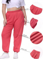 NEW Womens Plus Size XXL Sweatpants Loose Jogger Pants High Waste Pink