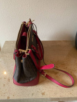 Michael Kors Sutton Medium Signature Satchel Brown And Maroon