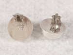 Vintage Taxco Sterling Silver Quality Round Earrings. Clip-Ons, 17.7Gr