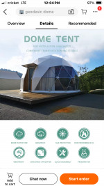 6m dome luxury glamming tent