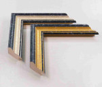 Wood Photo Frame Spotted with Silver and Gold Stripe. Width 1.1" Height 0.75"