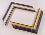 Wood Photo Frame Spotted with Silver and Gold Stripe. Width 1.1" Height 0.75"