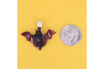 Vampire Gotic Covid Bat Pendant Carved Natural Gemstone 14K Solid Gold