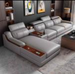 High Quality Italian Leather Sofa Set Multi-Functional Modern L-Shaped with Simple Design for Living Room Sofa