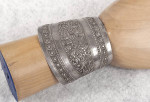 Vintage Heavy Stamped Metal Cuff Bracelet with 3 Dancers, Small/Medium