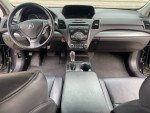 Interior view of a 2014 Acura RDX showing dashboard and front seats in black leather.