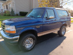 1996 Ford Bronco Eddie Bauer 4WD in midnight blue, 133,000 miles, for sale in Long Island, NY.