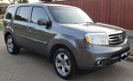 2012 Honda Pilot EX FWD in gray with low mileage, ideal family SUV with cold A/C and new engine parts.