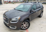 2013 GMC Acadia SLT in gray, featuring leather interior and roof rack, marked price firm, looking great.