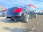 2008 Infiniti G37S black coupe with polished rims parked, showcasing its sporty design and new all-weather tires.