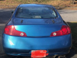 2003 Infiniti G35 Coupe in blue with V6 engine, rear wheel drive and leather interior.