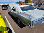 1970 Chevrolet Monte Carlo Big Block showcased at a car show, featuring a silver exterior and vintage design.