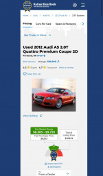 2012 Audi A5 Premium 2.0 Turbo Quattro AWD coupe in red, featuring LED lights and panoramic roof.