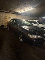 1998 Honda Accord LX FWD in parking garage, featuring a carbon fiber hood and aftermarket rims.