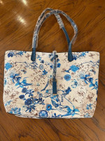 Floral Reversible Handbag or Shoulder Bag, Lug Flapper Crossbody Bag