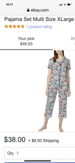 NWT Floral Jane and Bleecker Pajama Set - XL