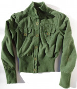 Retro Military Olive Green Short Army Jacket WET SEAL Rib Knit cuff