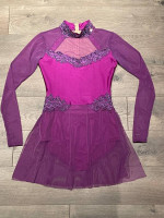Custom Made Dance Ice Skating Costume, Adult Medium, Purple Leotard