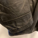 Men's vintage black horsehide leather jacket belted 1950s nice