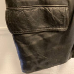 Men's vintage black horsehide leather jacket belted 1950s nice