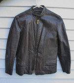 VTG Brown Passaic Leather Motorcycle Jacket Ladies Sz 10 w/Zip-out