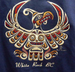NEW T-Shirt Embroidered Thunderbird Totem White Rock BC