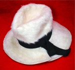 Vintage White Fuzzy Hat MR JOHN 1950's