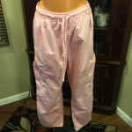 Super cute pink scrubs with cute trim on pockets
