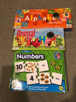 Puzzles, games, mini golf, fort, musical instruments, books, & toys