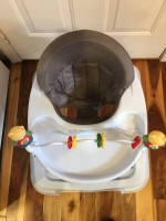 Baby Joy Walker Foldable Adjustable w/ Toy Bar High Back Seat Gray